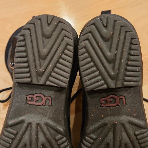 UGG Kesey Waterproof Leather Wool Combat Boots Womens 10 Black Utility Winter - Picture 11 of 16